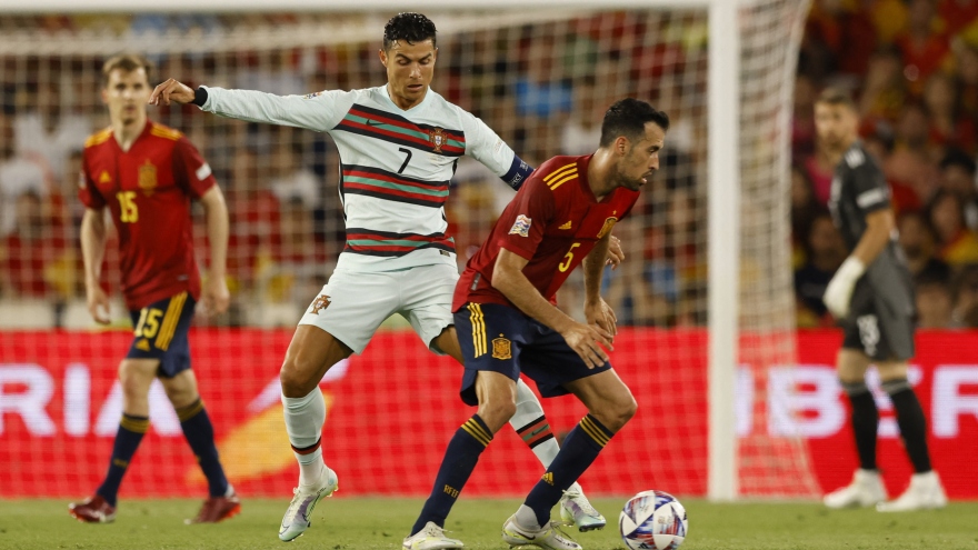 Kết quả Nations League: Bồ Đào Nha hoà Tây Ban Nha trong ngày Ronaldo dự bị